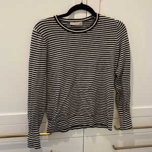 Everlane black and white striped cashmere sweater